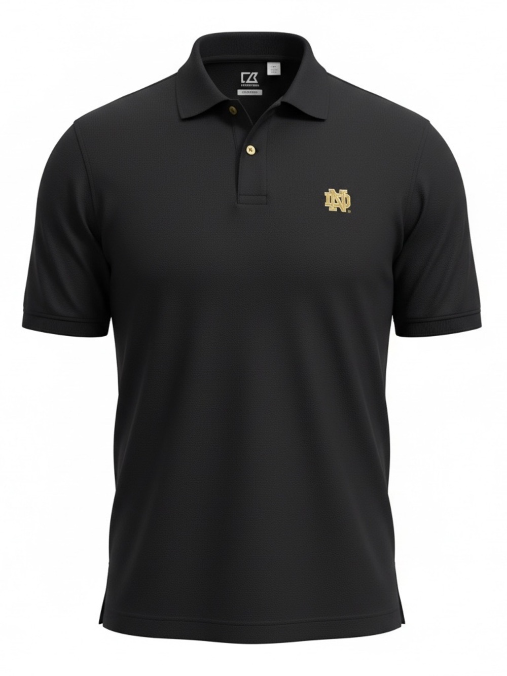 Cutter & Buck Black Polo with Gold Notre Dame Emblem